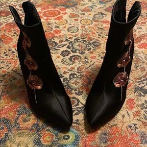 Guilty Soles- black satin booties